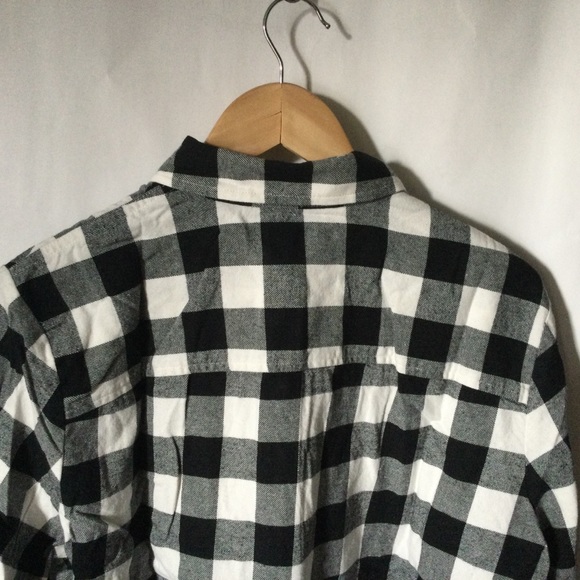 New J. Crew Factory Women’s Black Ivory Flannel Plaid Shirt Jacket $90 - Picture 4 of 4
